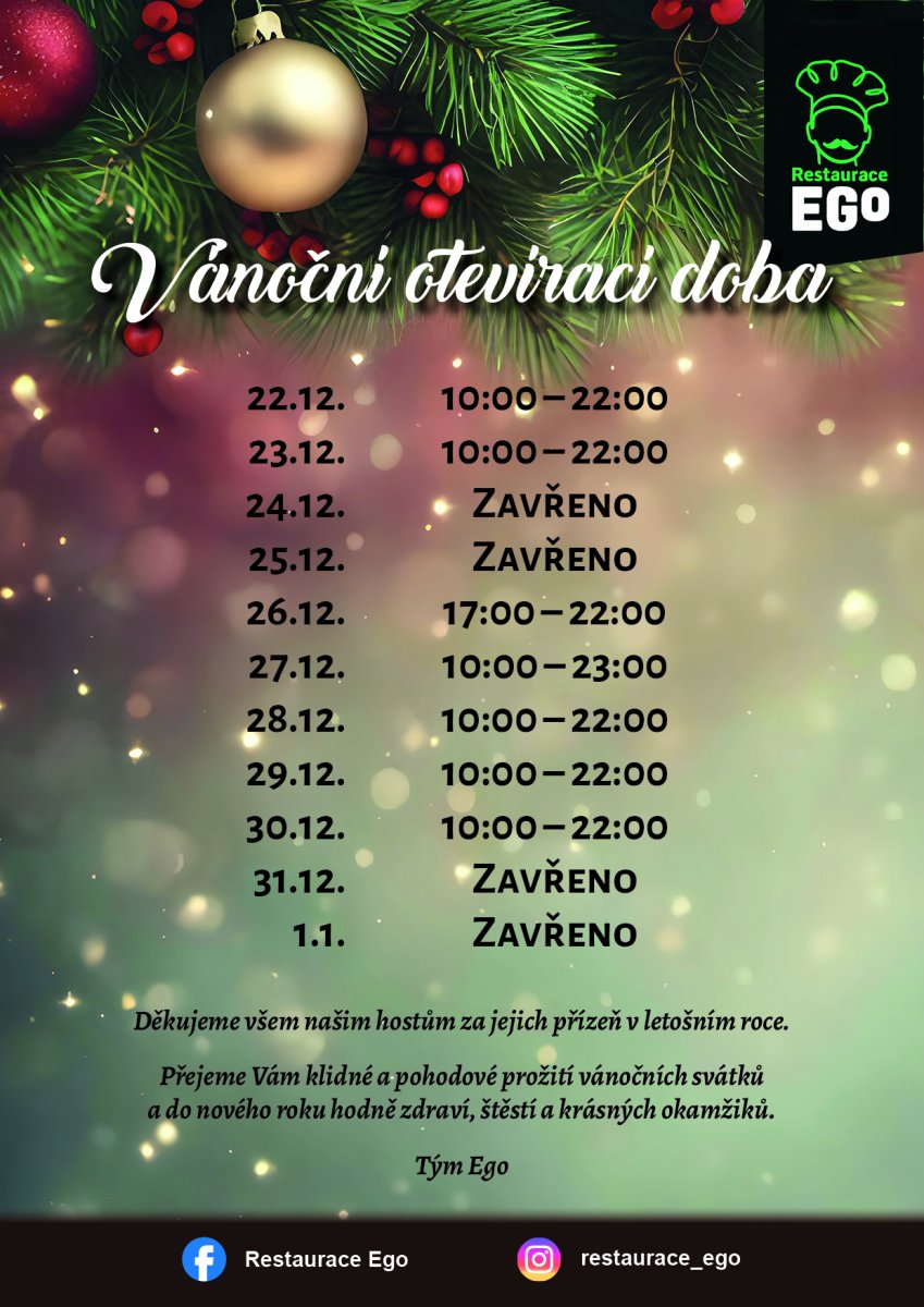 Vánoční otevírací doba